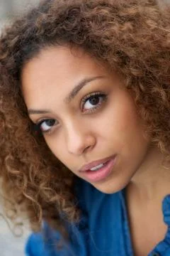 Portrait of a beautiful young woman face Stock Photos