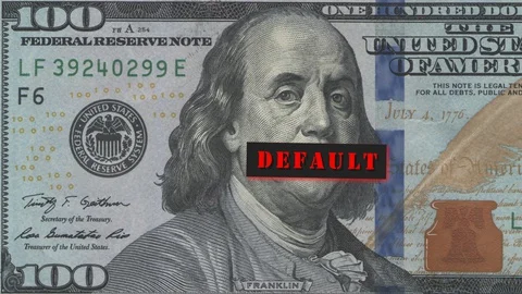 Portrait of Benjamin Franklin from a hundred-dollar bill with a closed mouth  Stock Footage 128794241