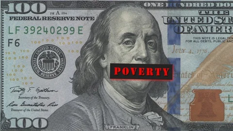 Portrait of Benjamin Franklin from a hundred-dollar bill with a closed mouth  Stock Footage 128794643