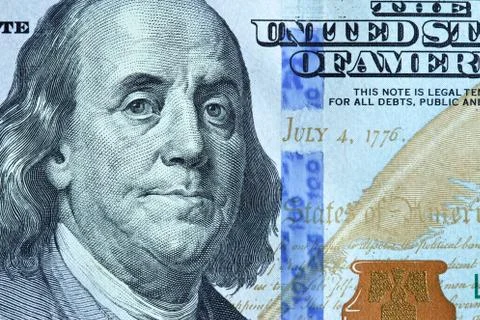 Portrait of Benjamin Franklin Stock Photos