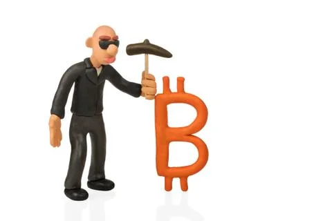 Portrait of the bitcoin miner Foto stock