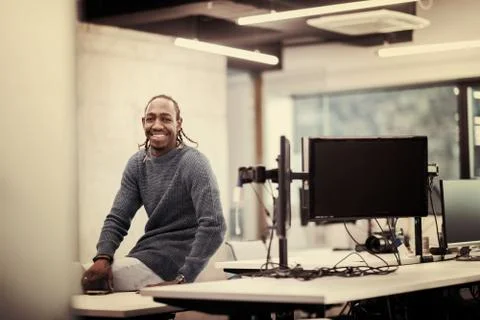 Portrait of black male software developer 스톡 사진