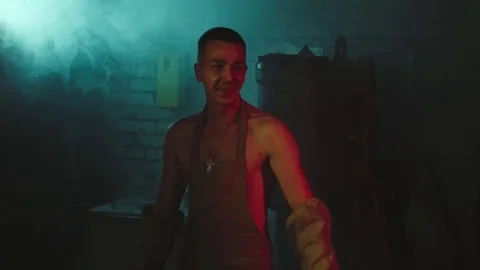 Portrait of blacksmith in smithy Stock Footage 78222727