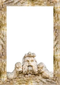 Portrait Blank Frame with Sculptural Borders Stock Illustration