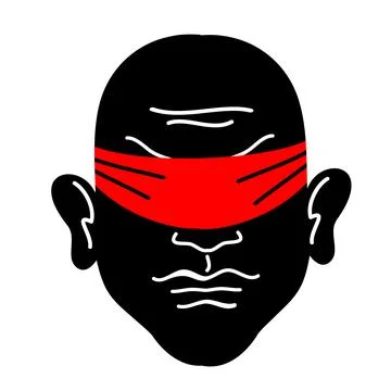 Portrait of a blindfolded man. Stock Illustration