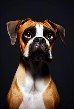 Portrait of Boxer dog Stock Illustration