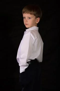 Portrait of the boy on a black background Stock-Fotos