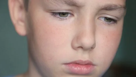 Portrait of a boy close-up Stock-Footage 76442231