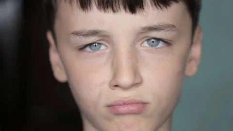 Portrait of a boy close-up Stock Footage 76449340