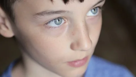 Portrait of a boy close-up Stock Footage 76449582