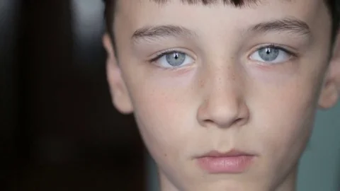 Portrait of a boy close-up Video stock 76449585