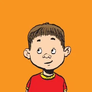 Portrait of a boy isolate illustration Stock Illustration