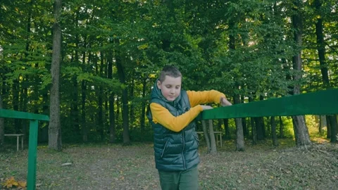 Portrait of a boy in nature Video stock 165381724