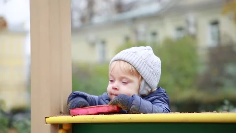 Portrait of a boy on the Playground Stock Footage 142306402