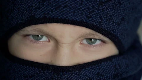 Portrait of a boy in winter hat. Full hd video Stock Footage 100707801