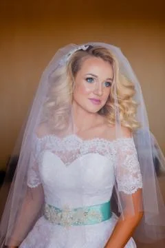 Portrait of the bride in an interior Stock Photos