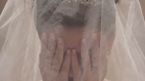 Portrait of a bride in a veil Stock Footage 57211141