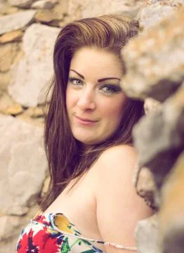 Portrait of a brunette Stock Photos