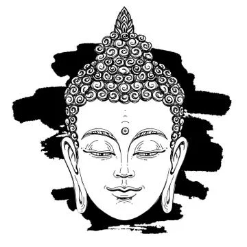 Portrait of a Buddha. Esoteric concept Stock Illustration