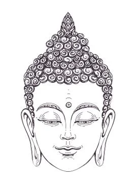 Portrait of a Buddha Stock Illustration