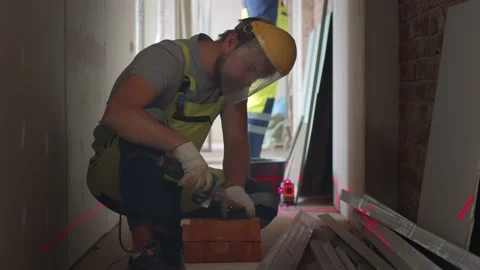 Portrait of builder welding metal on construction site Stock Footage 133638236