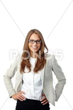 Portrait of a business lady isolated on white background, good for ads and prese Stock Photos