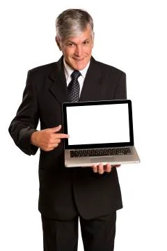 Portrait of a businessman with a tablet computer. Stock Photos