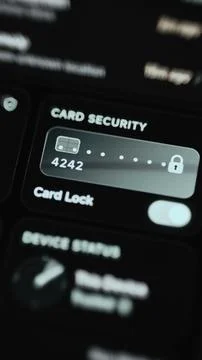 Portrait card security panel shows the lock control activated 库存照片