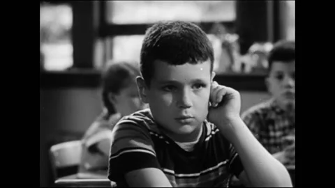 Portrait Of Caucasian, Elementary School Boy In Classroom Listening Stock Footage 157788466