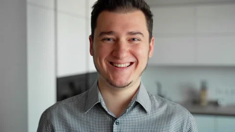 Portrait caucasian man looking at camera Stock Footage 153055894