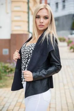 Portrait of a charming blonde Stock Photos