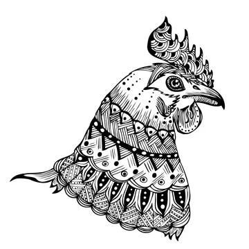 Portrait of a chicken Stock Illustration