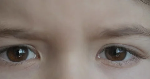 Portrait Child Boy Looking at Camera. Young Serious Thoughtful Child Boy Close Video stock 220702299