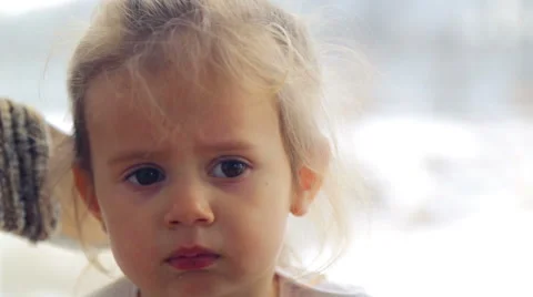 Portrait of a child closeup that eats the food.Small child eats appetizing. Stock Footage 47016973