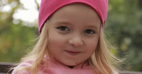 Portrait of a child looking at the camera.  Stock Footage 163315557