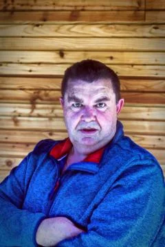 Portrait of a chubby man Stock Photos