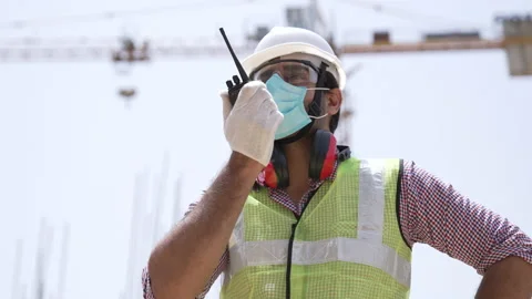 Portrait of civil engineer on construction site outdoor. Stockbeeldmateriaal 162019203