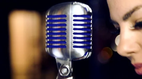 Portrait close up of the singer. Stock Footage 43920174