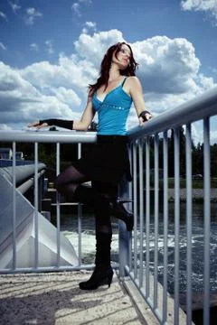 Portrait with clouds Stock Photos