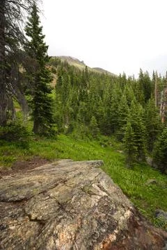 Portrait of a Cloudy Mountain Stock Photos
