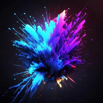 Portrait a colorful explosion Stock Illustration