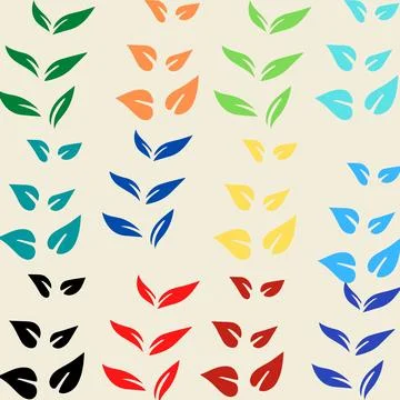 Portrait of colorful leaf seamless pattern Stock Illustration