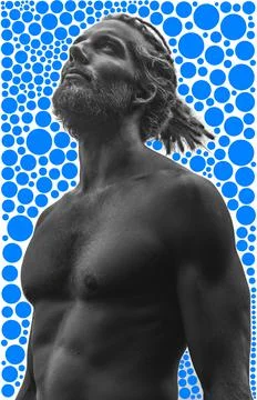 A portrait combined with digital graphics Stock Photos