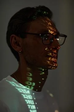 Portrait of computer programmer Foto stock