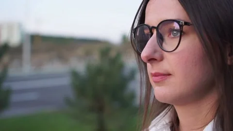 Portrait confident young attractive business woman,close up, slow motion Stock Footage 141076053