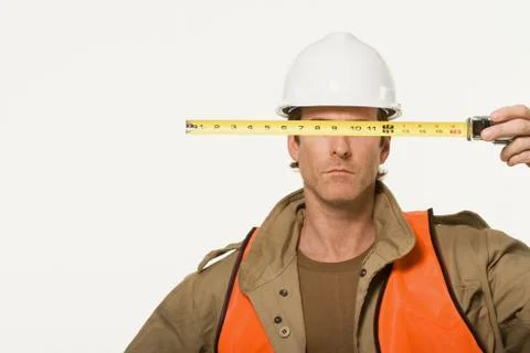 Portrait of a construction worker Stock Photos