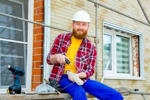 Portrait Of Construction Worker Stock Photos