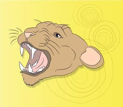 Portrait of a cougar looking at wall vector Illustrazione stock