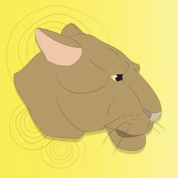Portrait of a cougar looking at wall vector Illustrazione stock