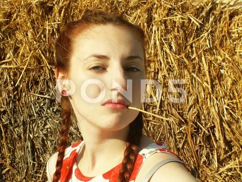 A portrait of a country girl. Stock Photos